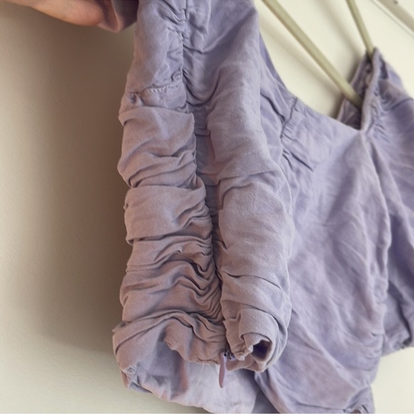 Zara | Purple Puff Sleeve Crop Top | Size M - Picture 3 of 7